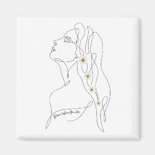 Line Art zeichn der Frau - Bloom, wo Sie sind Magnet