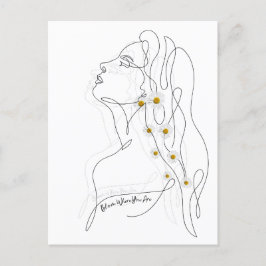 Line Art zeichn der Frau - Bloom, wo Sie sind Postkarte