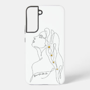 Line Art zeichn der Frau - Bloom, wo Sie sind Samsung Galaxy Hülle