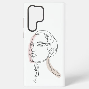 Line Art zeichn der Frau - Leben Sie Ihre Träume Samsung Galaxy Hülle