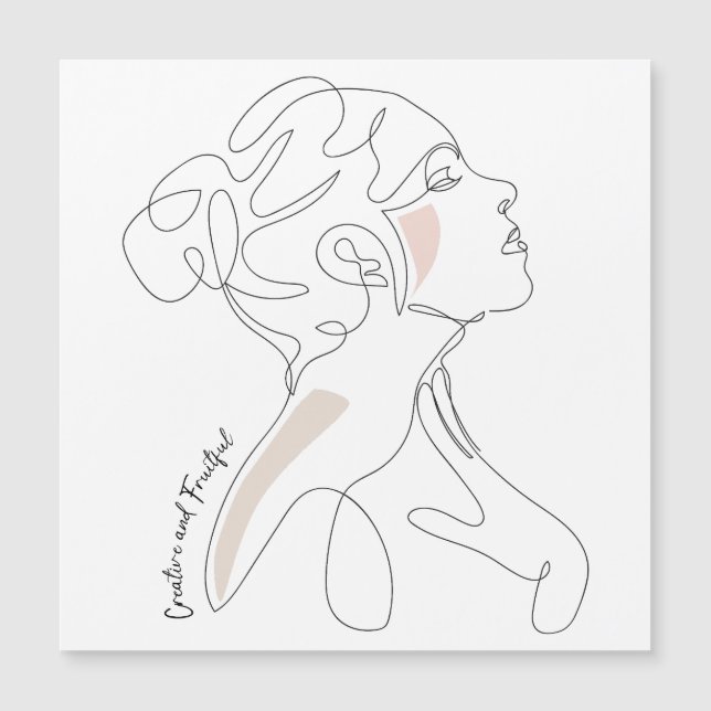 Line Art zeichn - Kreativ und fruchtbar Magnetkarte (Vorderseite)