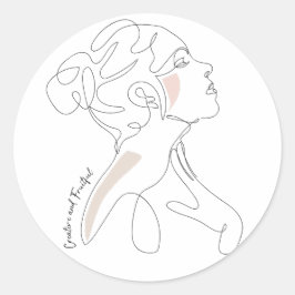 Line Art zeichn - Kreativ und fruchtbar Runder Aufkleber