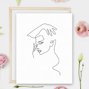 Line Art zeichn Schwarzweiß MINIMALISTISCH Poster