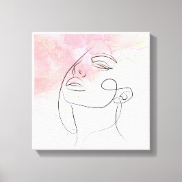 Line Art zeichnend Frauen Kontur Mauer Leinwanddruck