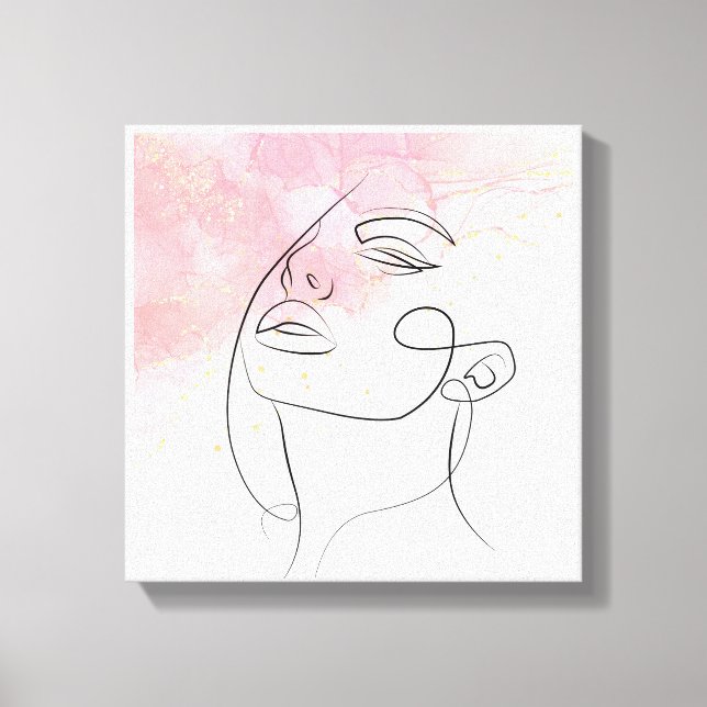 Line Art zeichnend Frauen Kontur Mauer Leinwanddruck (Vorderseite)