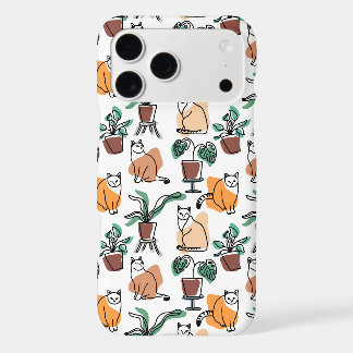 Line Art zeichnend Katzen und Blume