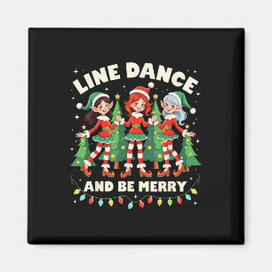Line Dance And Be Merry Xmas Süße Elf Tänzer Koste Magnet