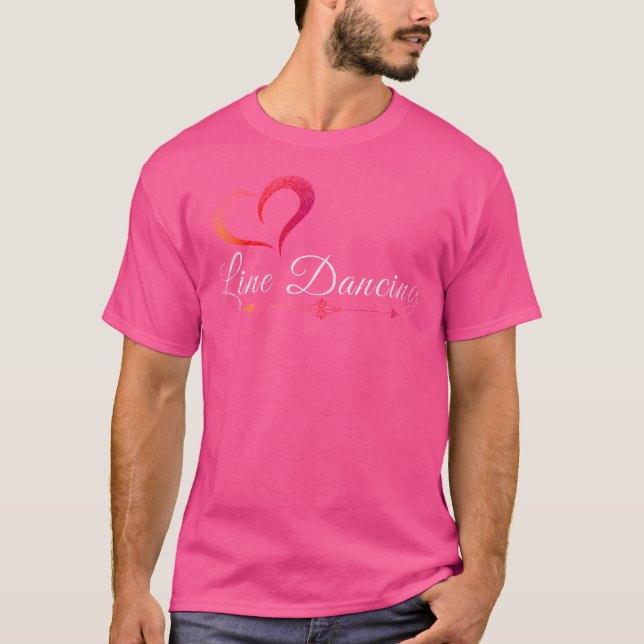 Line Dance Cowboy Line Tanz T-Shirt (Vorderseite)