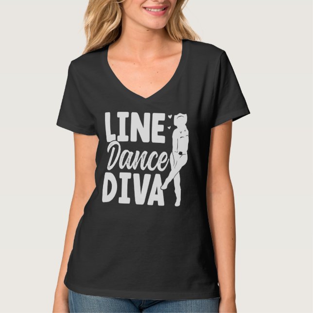 Line Dance Diva Line Dancing Line Dancer T-Shirt (Vorderseite)