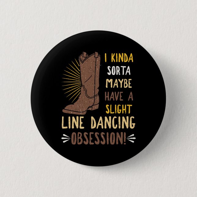 Line Dance einstudierter Gruppentänzer Tanz Tee Button (Vorderseite)