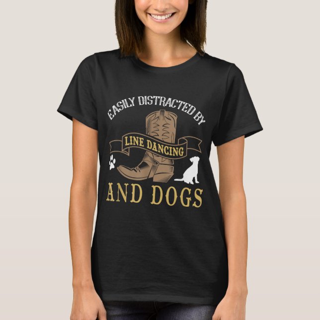 Line Dance Joke Dog Lover Line Dancing Line Tänzer T-Shirt (Vorderseite)