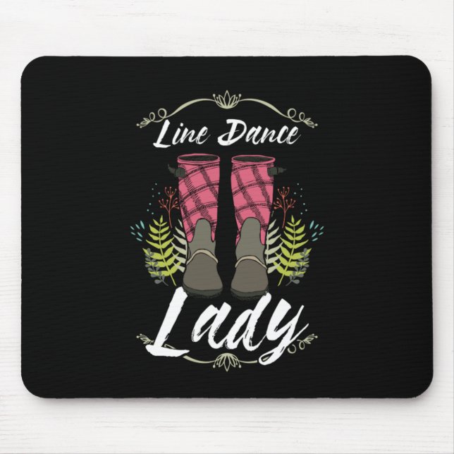 Line Dance Lady Line Dancing Boots Country Geschen Mousepad (Vorne)