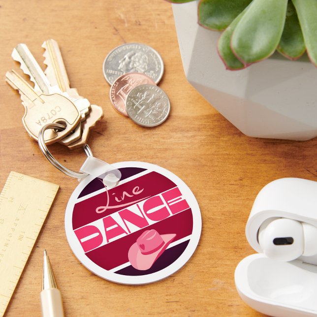 Line Dance Liebe Cowboyhat pink Schlüsselanhänger (Von Creator hochgeladen)