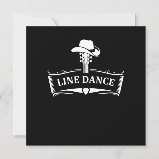 Line Dance Line Dancing Country Cowboy Cowgirl Gif Einladung (Vorderseite)