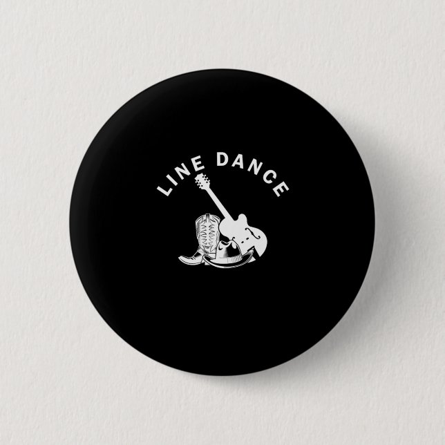 Line Dance Line Dancing Country Western Music Gift Button (Vorderseite)