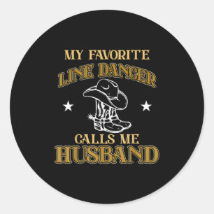 Line Dancer nennt "Husband Dancing Teacher Dance" Runder Aufkleber
