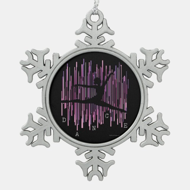 Line Dancer (v4) Schneeflocken Zinn-Ornament (Vorderseite)