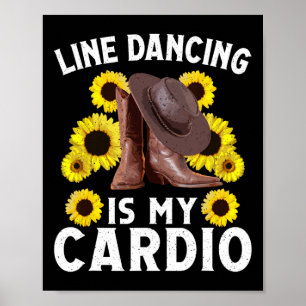 Line Dancing Art für Frauen Männer Tanzrunde Poster