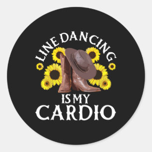 Line Dancing Art für Frauen Männer Tanzrunde Runder Aufkleber