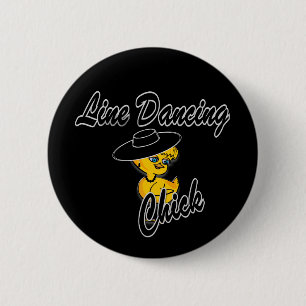 Line Dancing Chick #4 Button
