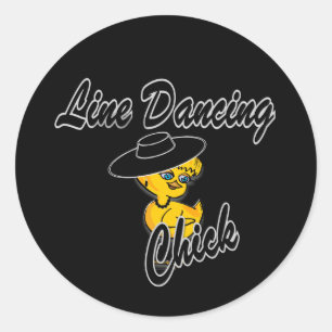 Line Dancing Chick #4 Runder Aufkleber