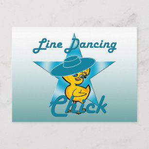 Line Dancing Chick #7 Postkarte