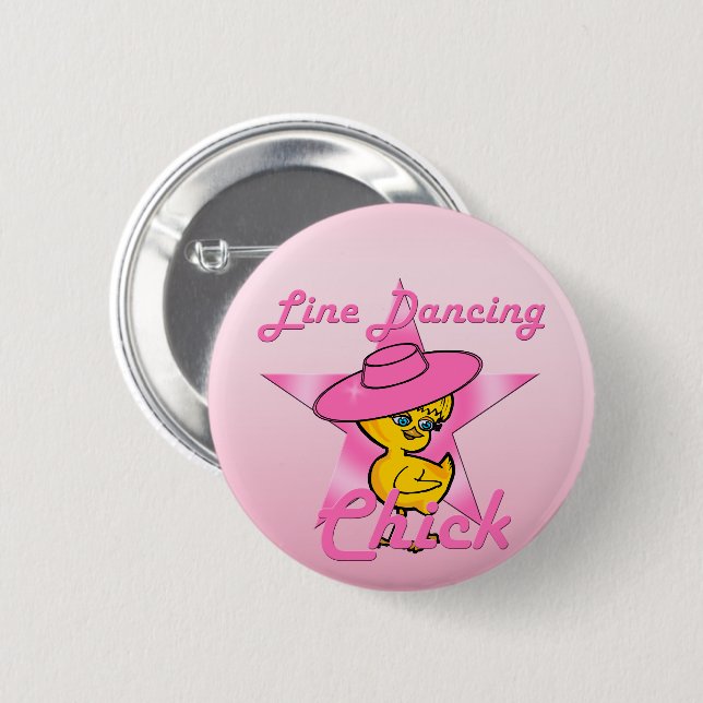 Line Dancing Chick #8 Button (Vorne & Hinten)