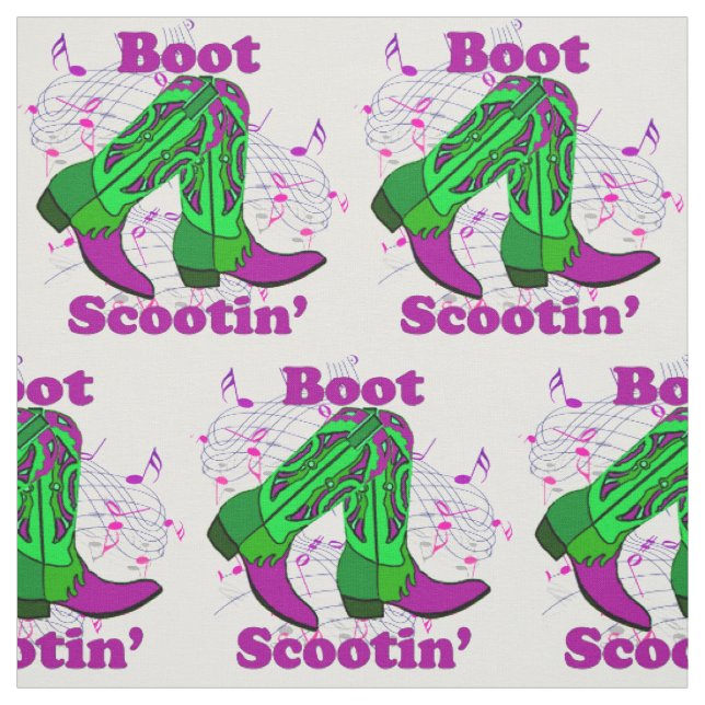 Line Dancing Country Dance Cowboy Boot Scootin" Stoff (Muster)