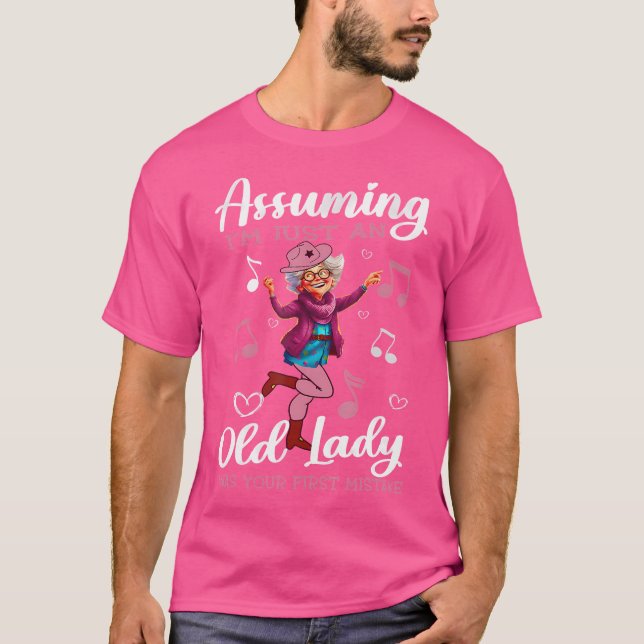 Line Dancing Funny Line Tanz Oma T-Shirt (Vorderseite)