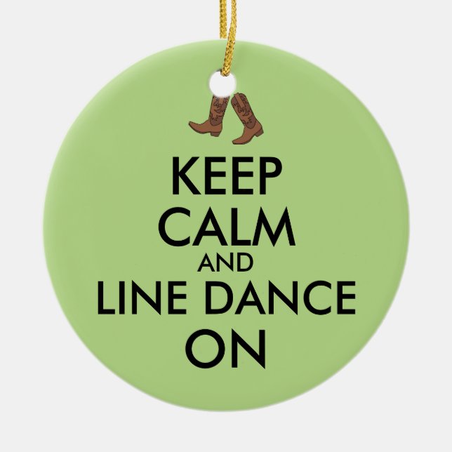 Line Dancing Geschenk Behalten Calm Dancer Cowboy  Keramik Ornament (Vorne)