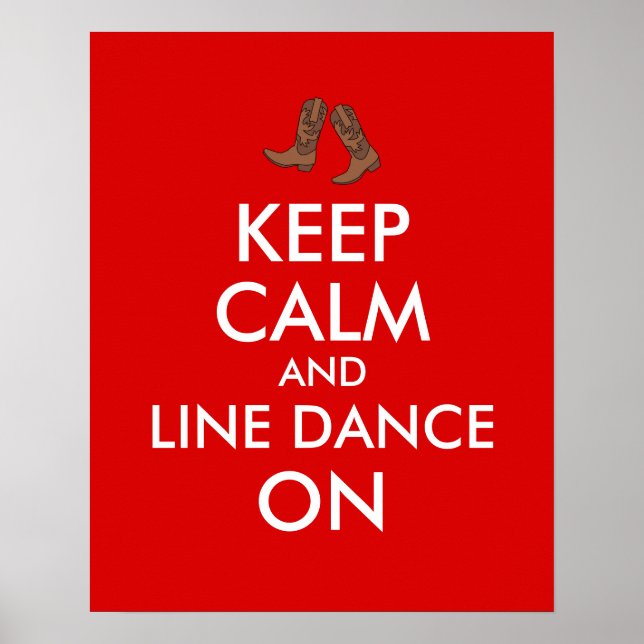 Line Dancing Geschenk Behalten Calm Dancer Cowboy  Poster (Vorne)