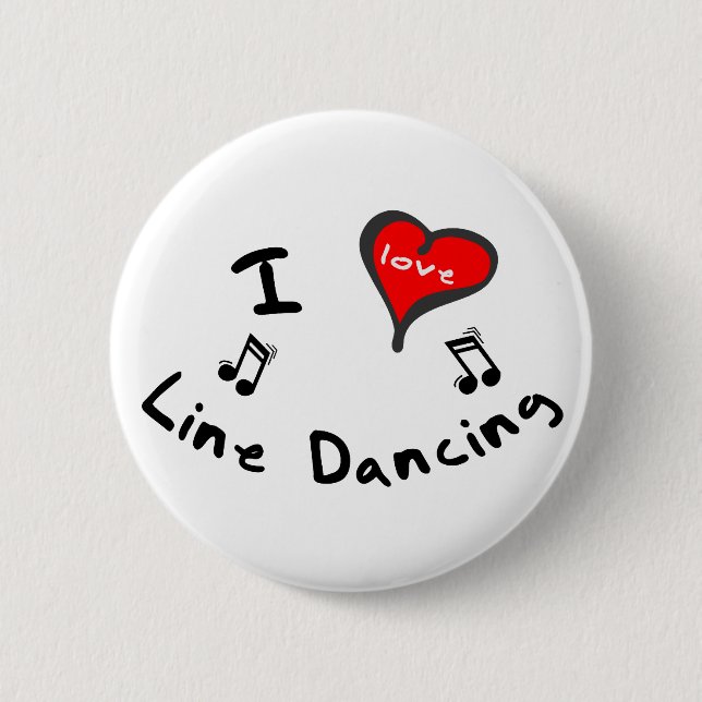 Line Dancing Gifts - I Heart Line Dancing Button (Vorderseite)