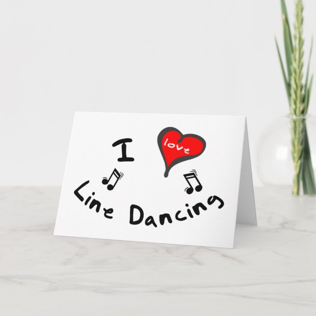 Line Dancing Gifts - I Heart Line Dancing Karte (Vorderseite)