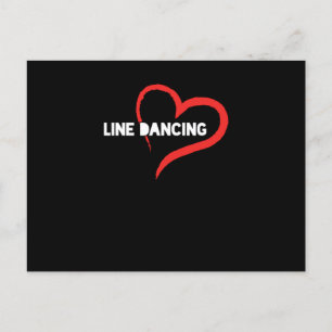 Line Dancing Heart Country Music Cowboy Cowgirl Gi Postkarte