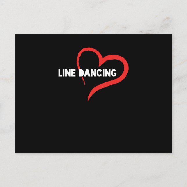 Line Dancing Heart Country Music Cowboy Cowgirl Gi Postkarte (Vorderseite)