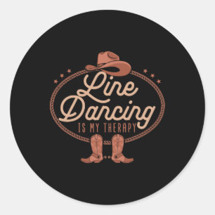 Line Dancing ist meine Therapie Country Music Line Runder Aufkleber