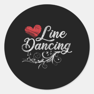 Line Dancing Line Dance Runder Aufkleber