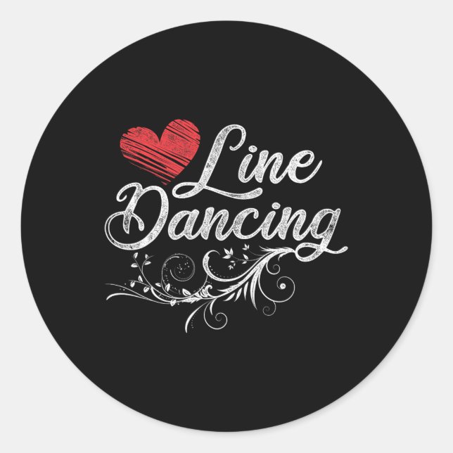 Line Dancing Line Dance Runder Aufkleber (Vorderseite)