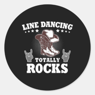 Line Dancing Line Dancer Line Tanz Runder Aufkleber
