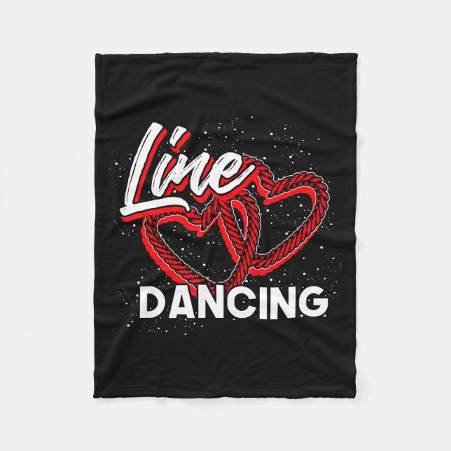 Line Dancing Lover Cowboy Valentines Day Gift Line Fleecedecke (Vorderseite)