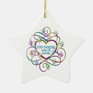 Line Dancing macht Leben sparsam Keramik Ornament
