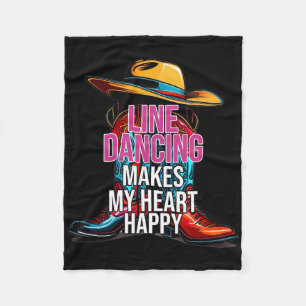 Line Dancing macht mein Herz zu einem glücklichen Fleecedecke
