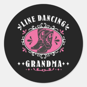 Line Dancing Oma Line Tänzer Country Music Runder Aufkleber