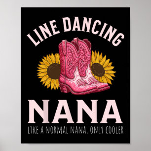 Line Dancing Oma Nana Women Country Poster