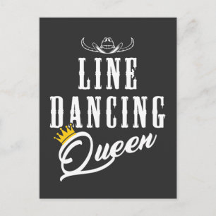 Line Dancing Queen Cowgirl Line Tanz Frau Postkarte