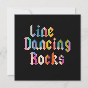 Line Dancing Rocks Line Tanz Country Boots Geschen Einladung
