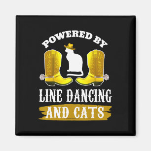 Line Dancing Shirt Funny Cat Lover Country Music L Magnet