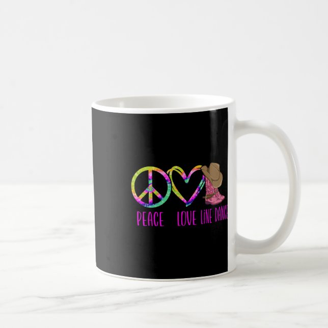 Line Dancing Tance Gefärbte Krawatte Peace Liebe L Kaffeetasse (Rechts)