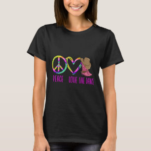 Line Dancing Tance Gefärbte Krawatte Peace Liebe L T-Shirt