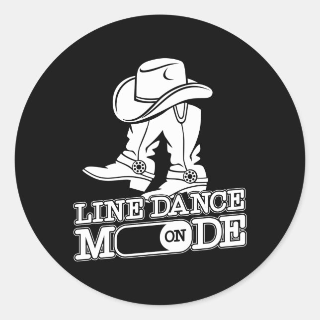 Line Dancing Tance Teacher Line Tance Mode On Runder Aufkleber (Vorderseite)